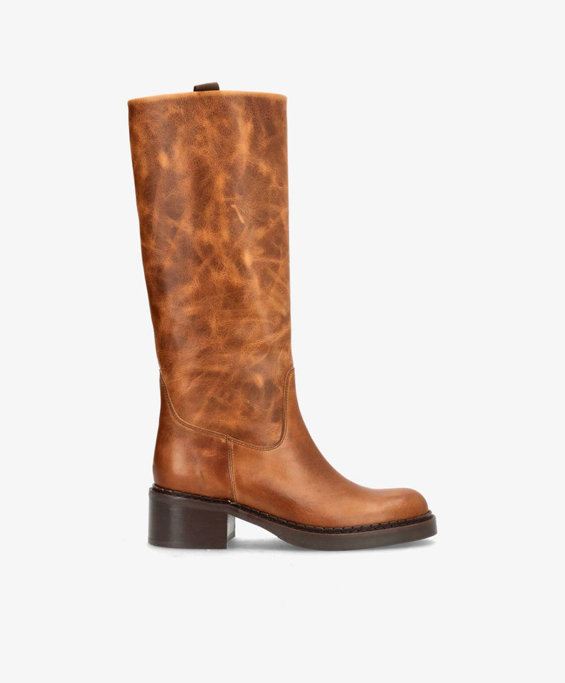 PREORDER - EXPOSED LONG - Cognac læder - Lang støvle Dame