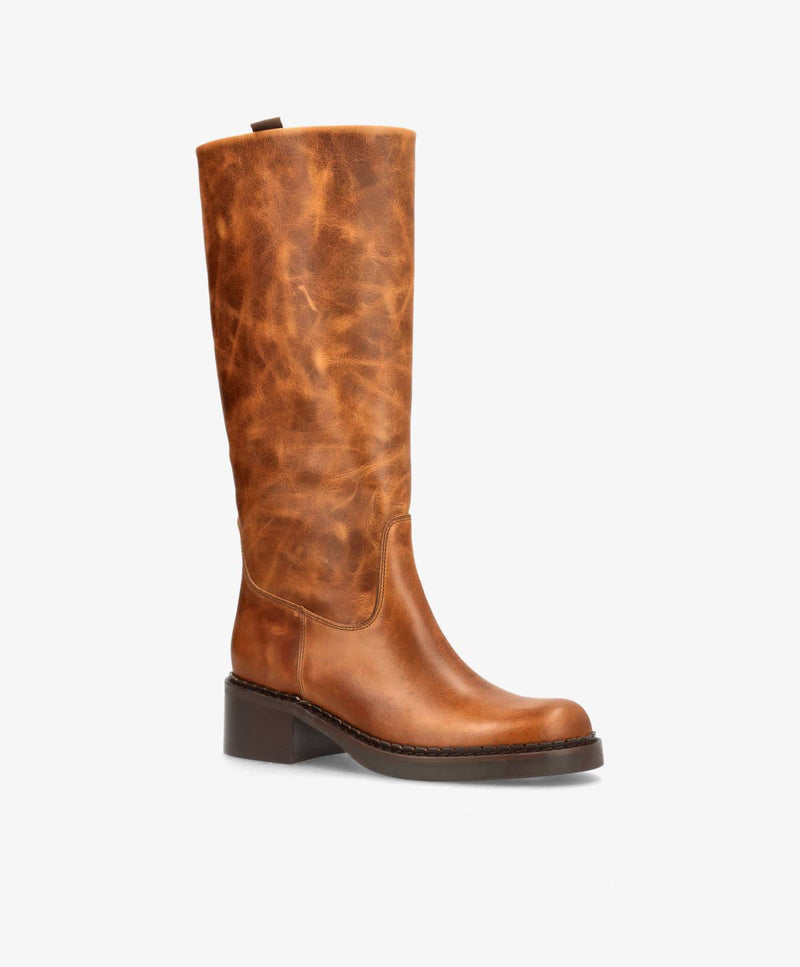 PREORDER - EXPOSED LONG - Cognac læder - Lang støvle Dame