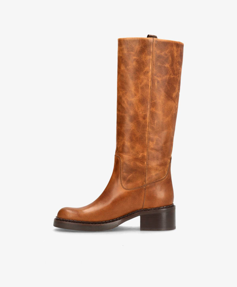 PREORDER - EXPOSED LONG - Cognac læder - Lang støvle Dame