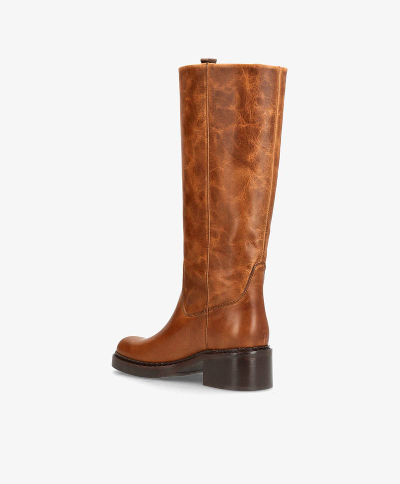 PREORDER - EXPOSED LONG - Cognac læder - Lang støvle Dame