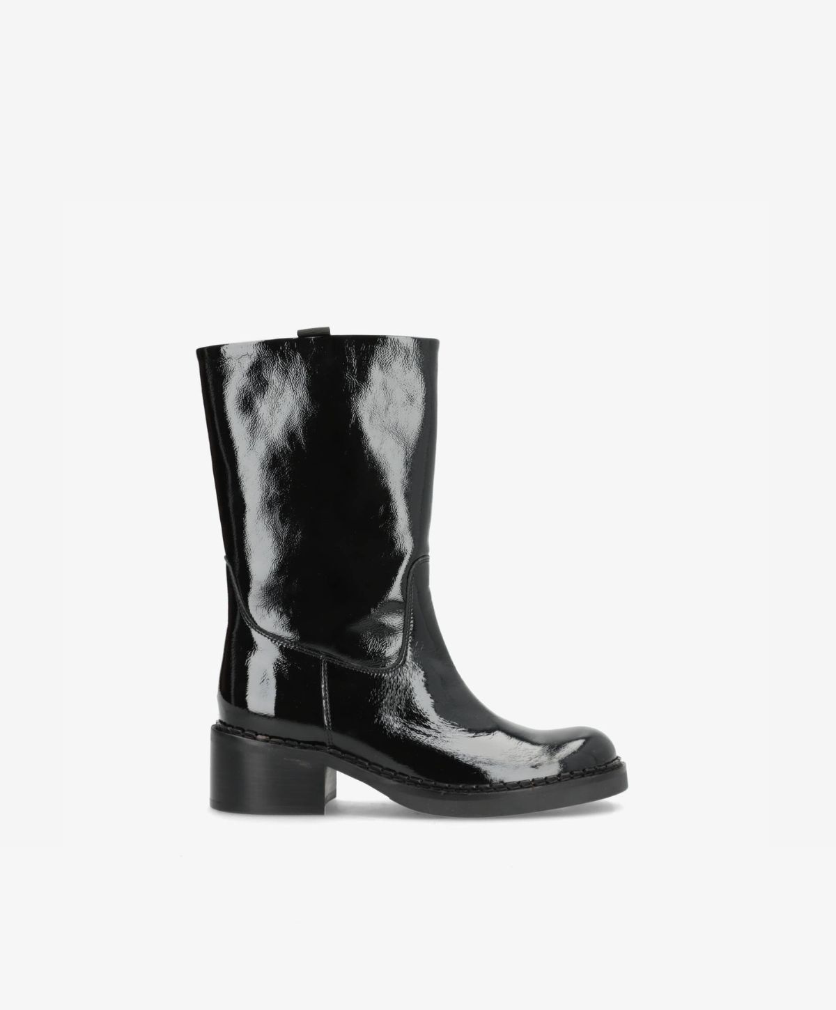 EXPOSED P - Sort lak læder - Høj støvle Dame