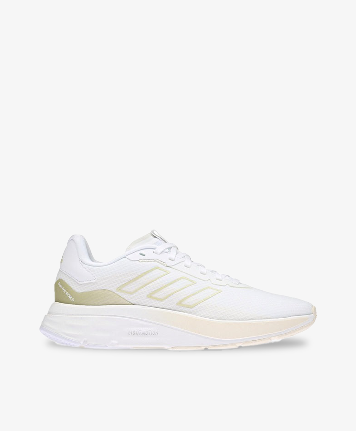 Hvide Adidas sneakers til kvinder med guld detaljer.