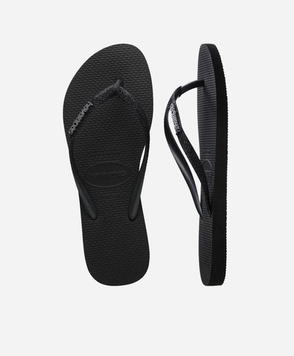 Slim Glitter - Sort - Slip-ons - Dame
