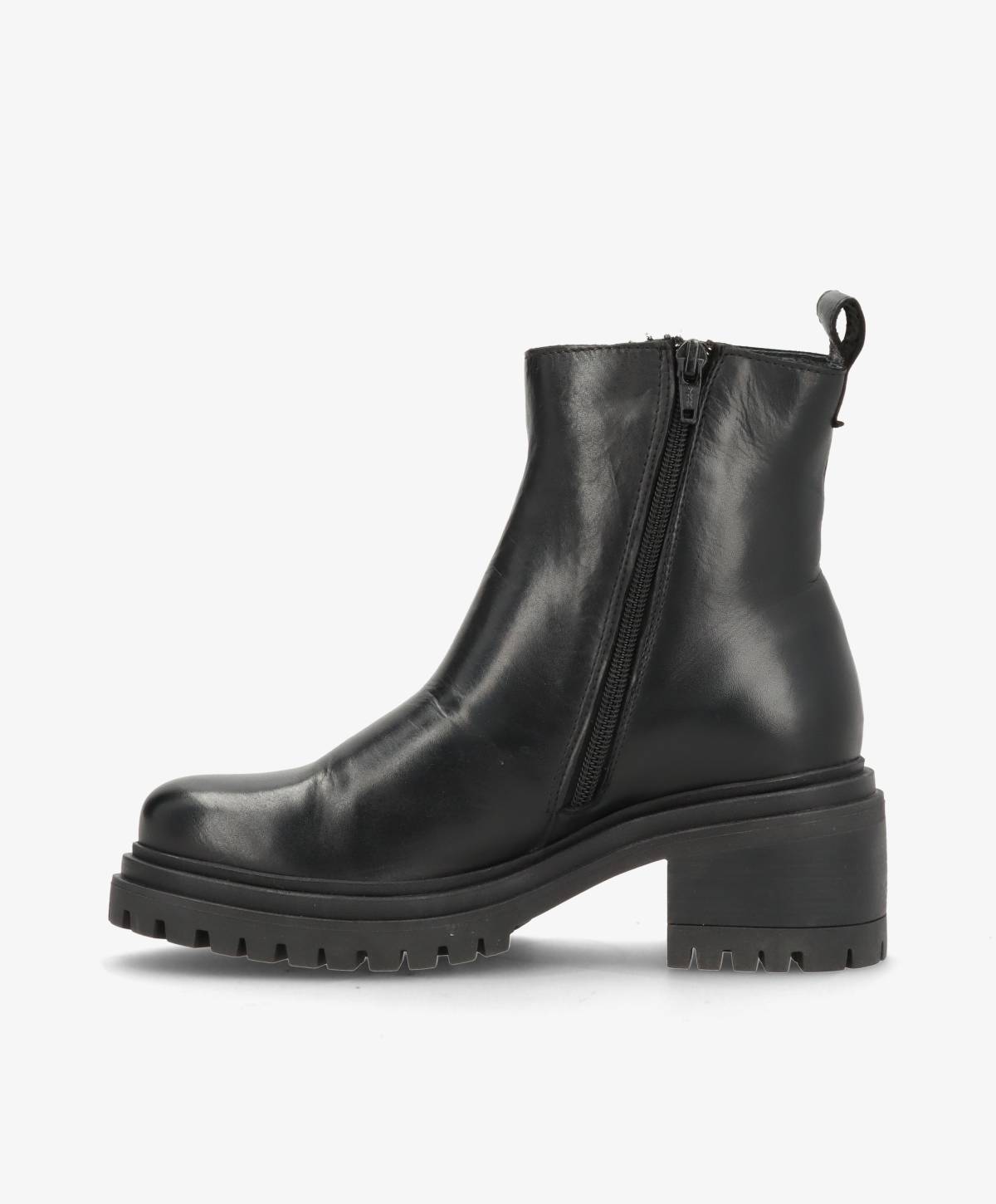 KATIE Sort - Ankel støvle - læder