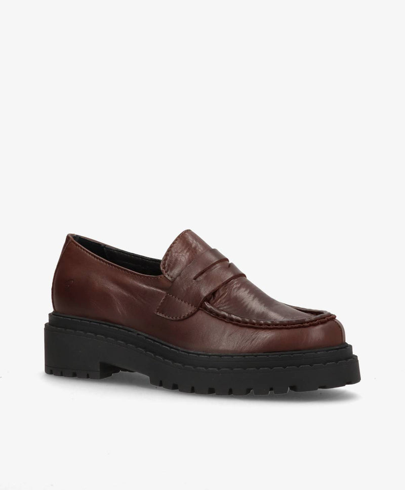 LAPER - Mørkebrun læder - Loafers Dame