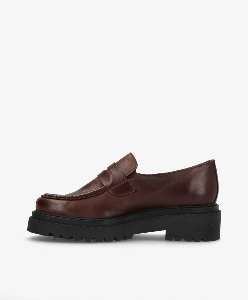 LAPER - Mørkebrun læder - Loafers Dame