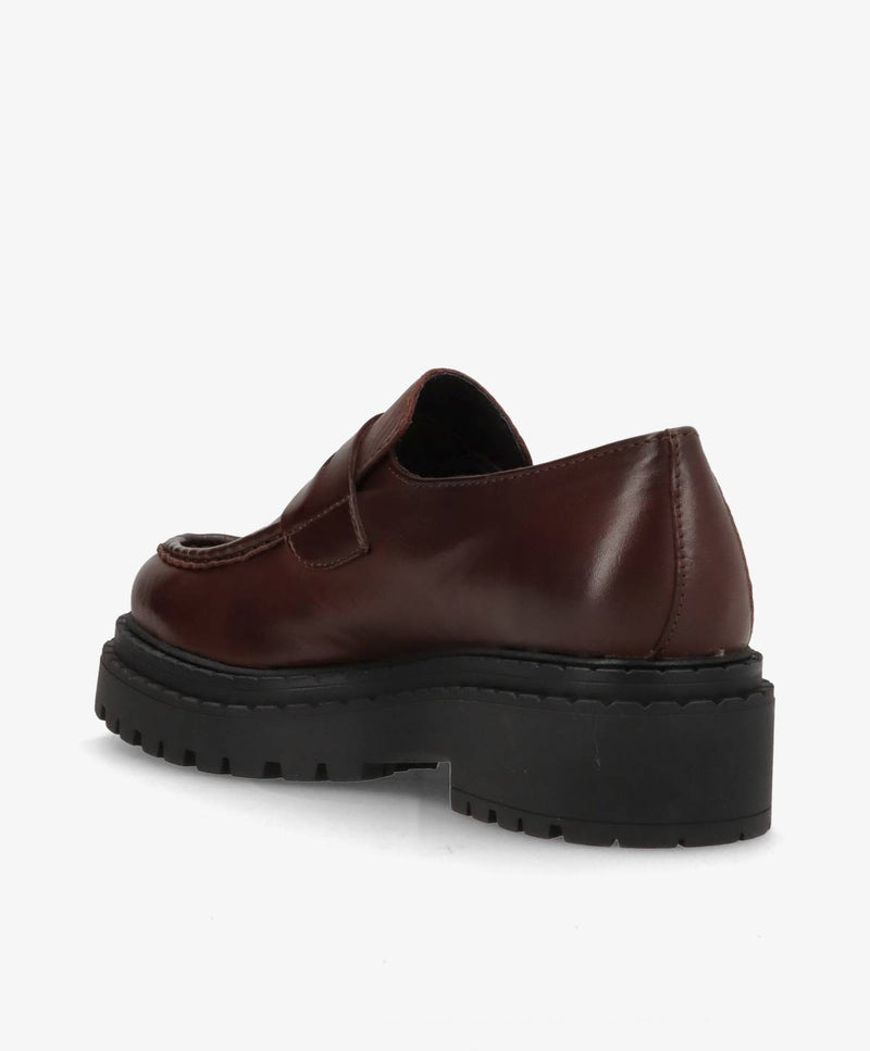 LAPER - Mørkebrun læder - Loafers Dame