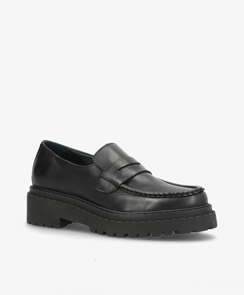 LAPER - Sort læder - Loafers Dame