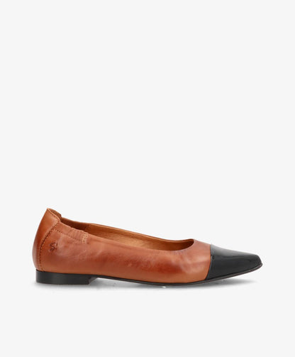 LEILA LP - Brun læder-lak - Ballerina