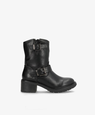 Lissy - 6302 - Dame Biker Støvle  - Sort
