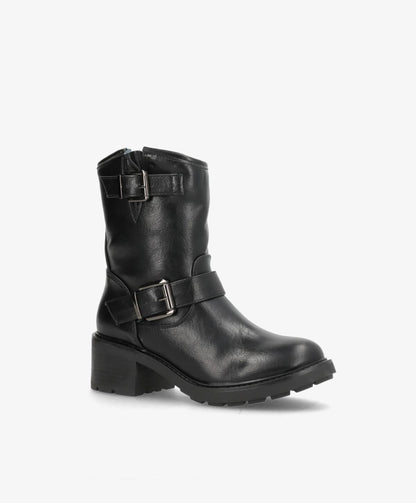 Lissy - 6302 - Dame Biker Støvle  - Sort