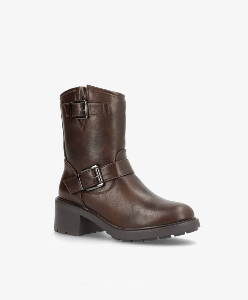 Lissy - 6302 - Dame Biker Støvle  - Brun