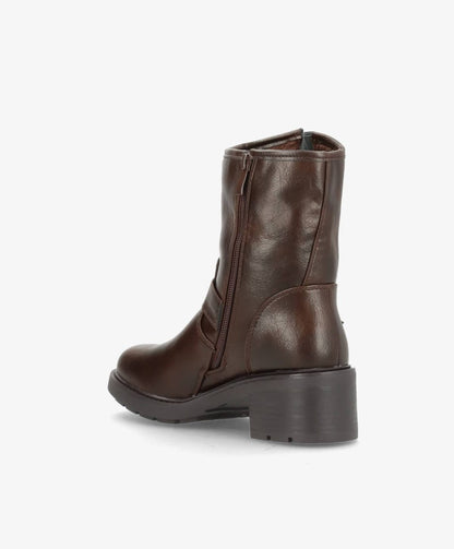 Lissy - 6302 - Dame Biker Støvle  - Brun