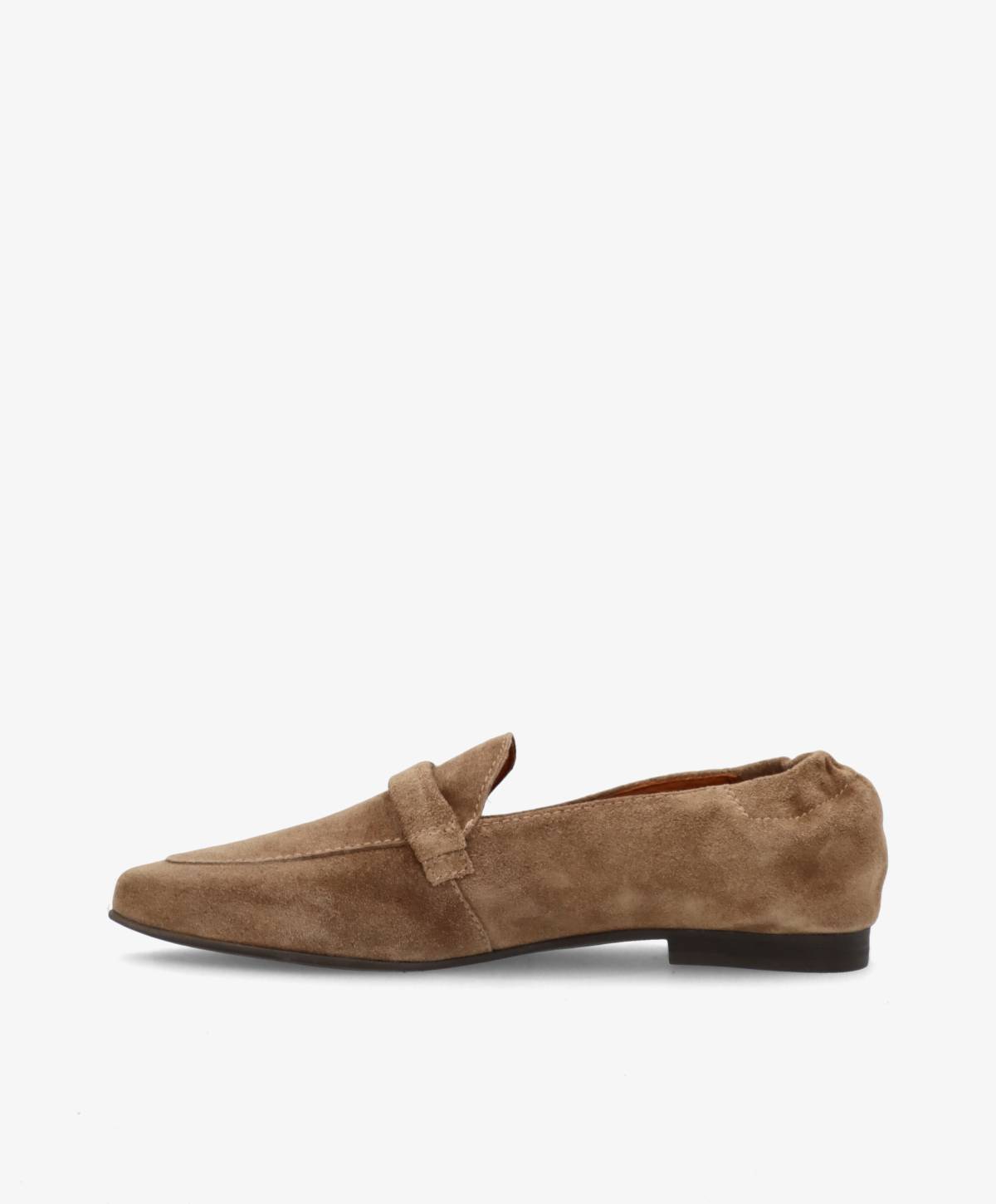 LUCY S - Mørk beige ruskind - Loafers med spids Dame