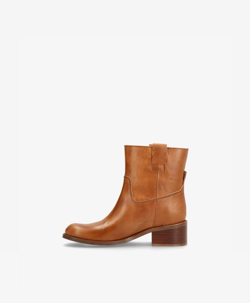 MARTINA LOW - Støvle Dame - Cognac
