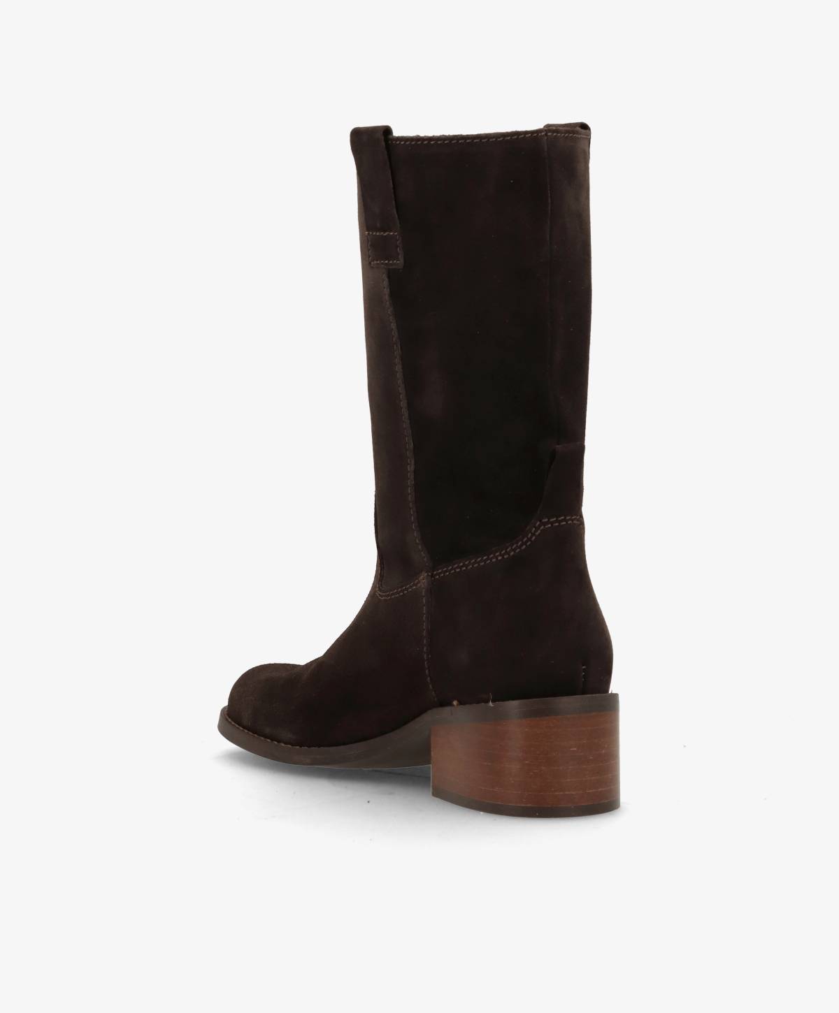 MARTINA S - Mørkebrun ruskind - Høj støvle Dame
