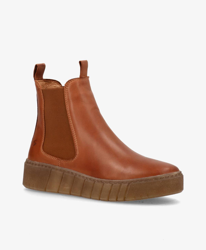 PREORDER - MOOVED - Mellembrun læder - Chelsea støvler Dame