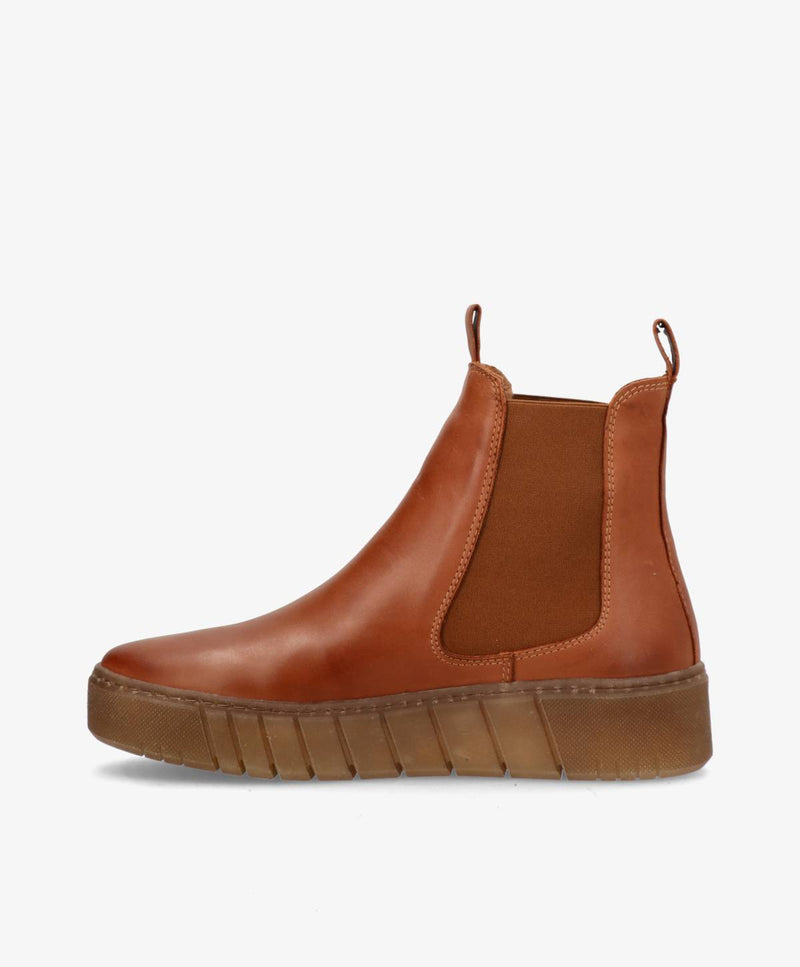 PREORDER - MOOVED - Mellembrun læder - Chelsea støvler Dame