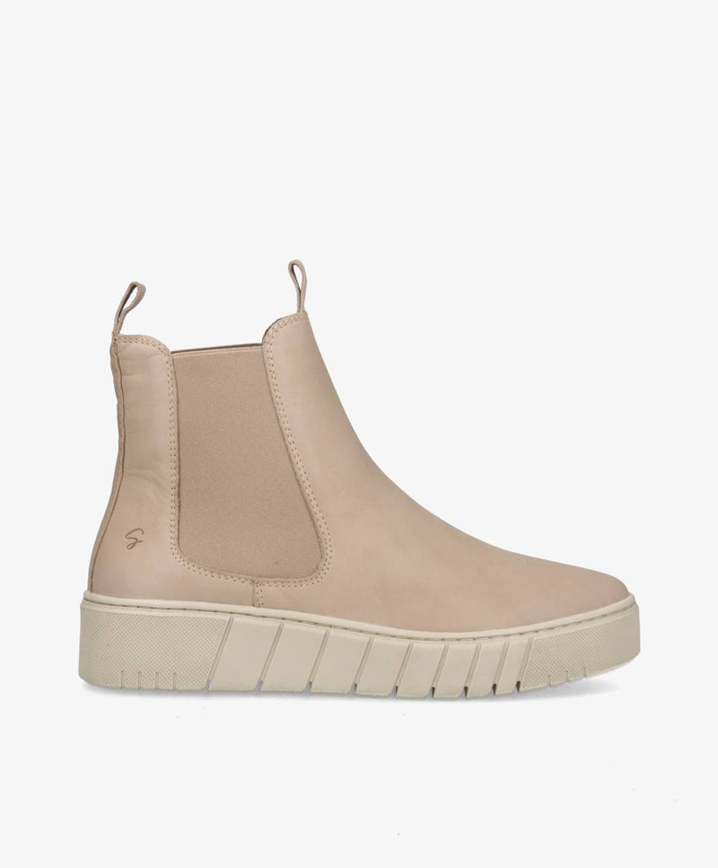 PREORDER - MOOVED - Cream læder - Chelsea støvler Dame