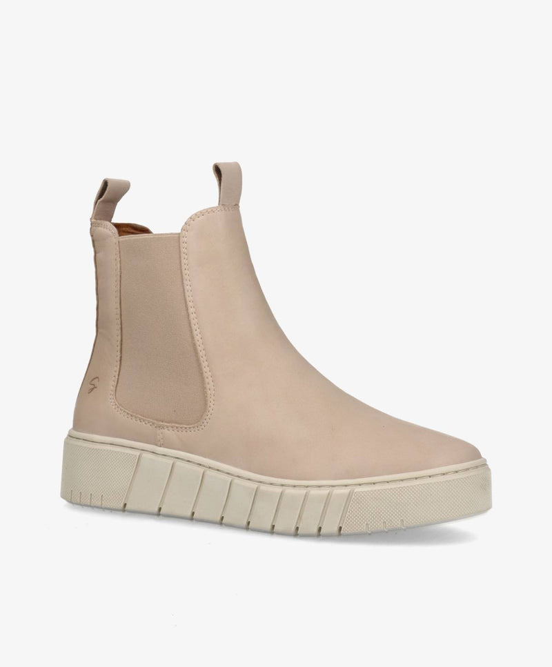 PREORDER - MOOVED - Cream læder - Chelsea støvler Dame