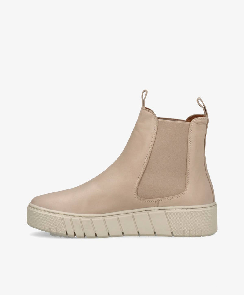 PREORDER - MOOVED - Cream læder - Chelsea støvler Dame