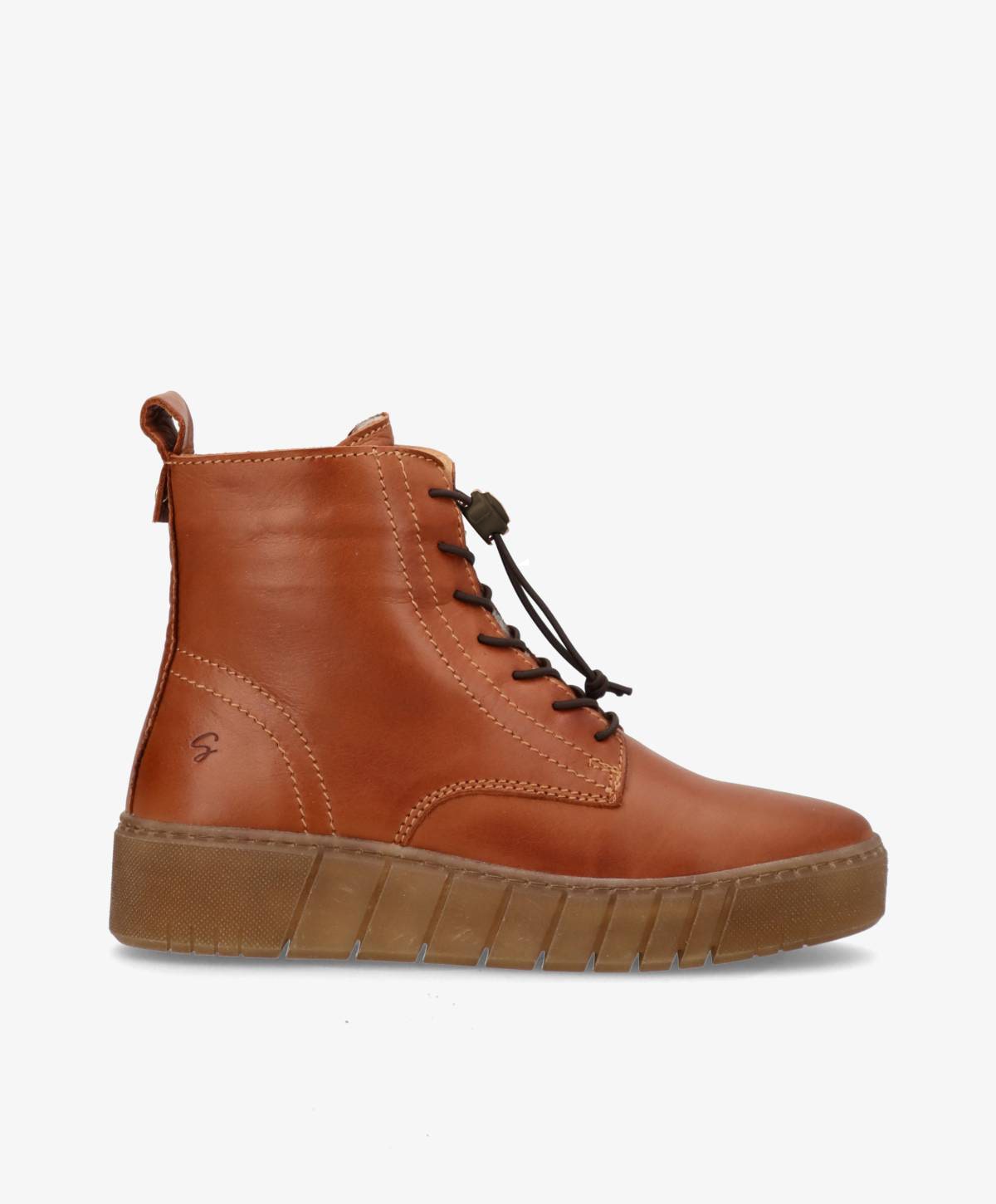 PREORDER - MOOVED LACE - Mellembrun læder - Snørestøvler Dame