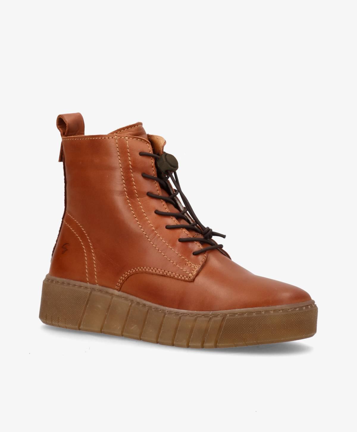 PREORDER - MOOVED LACE - Mellembrun læder - Snørestøvler Dame