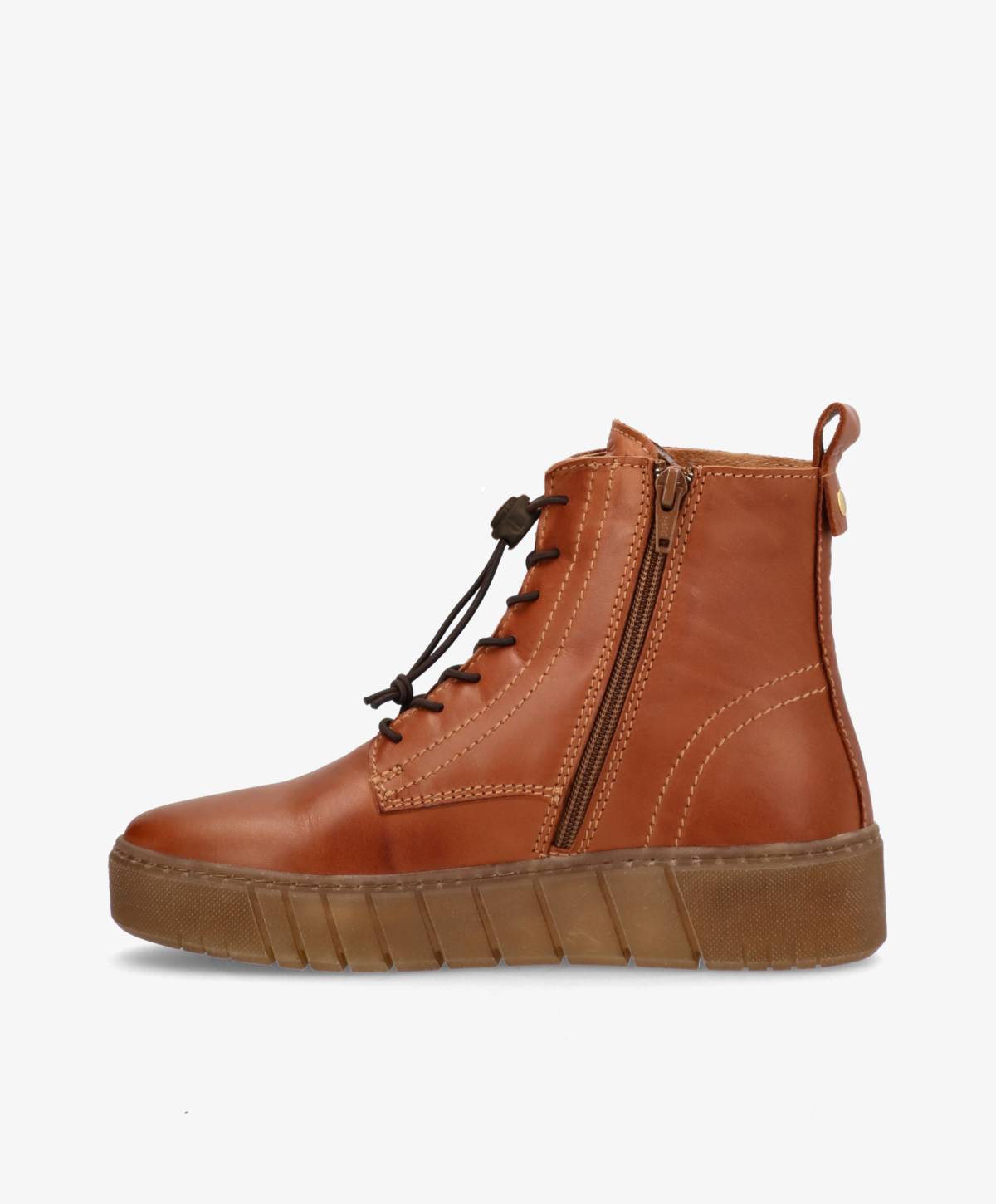 PREORDER - MOOVED LACE - Mellembrun læder - Snørestøvler Dame