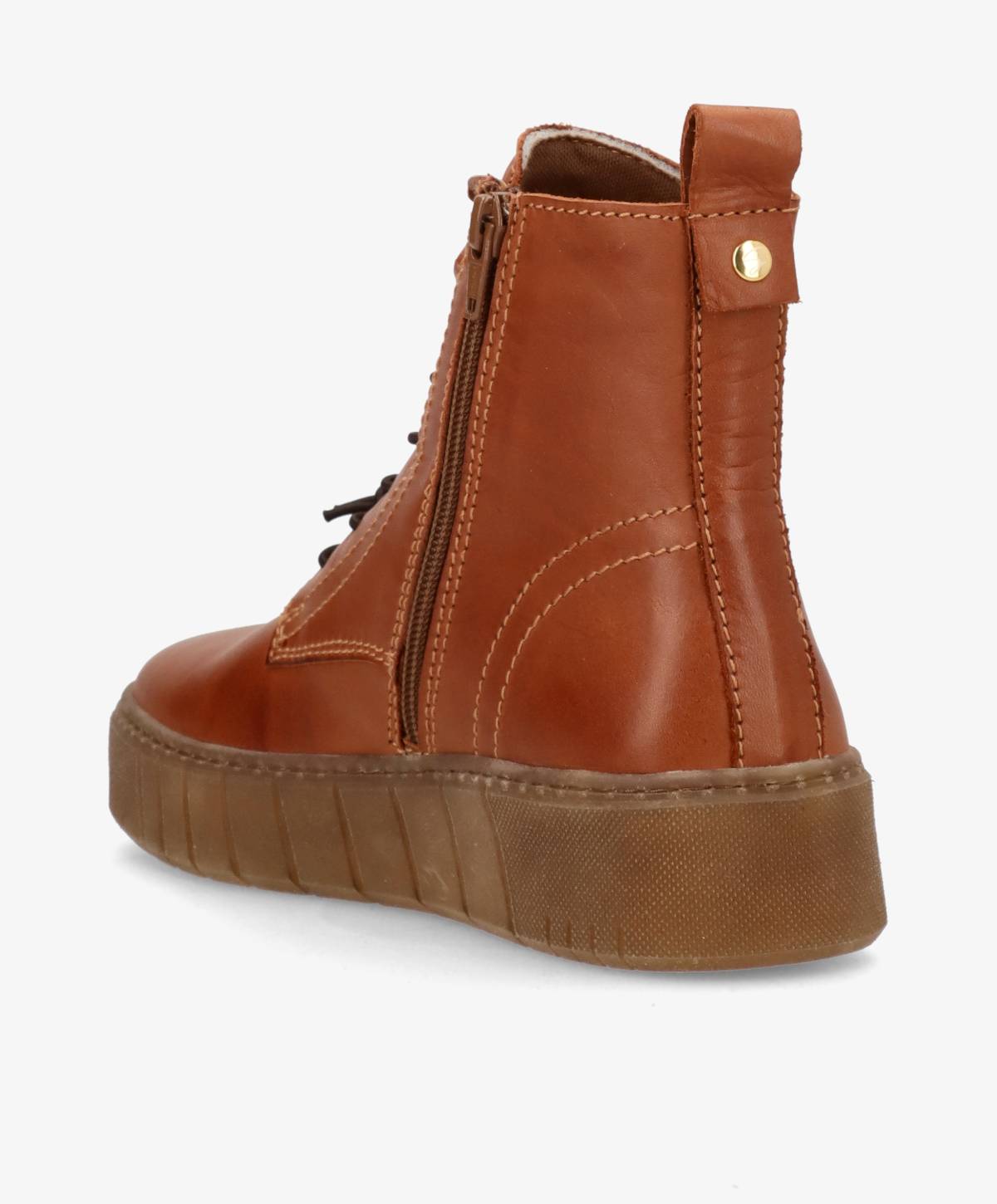 PREORDER - MOOVED LACE - Mellembrun læder - Snørestøvler Dame