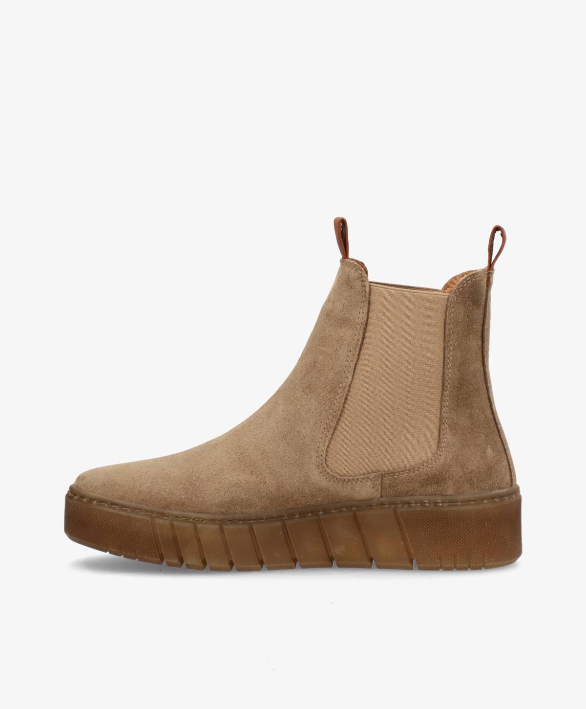 MOOVED S - Beige ruskind - Chelsea støvler Dame