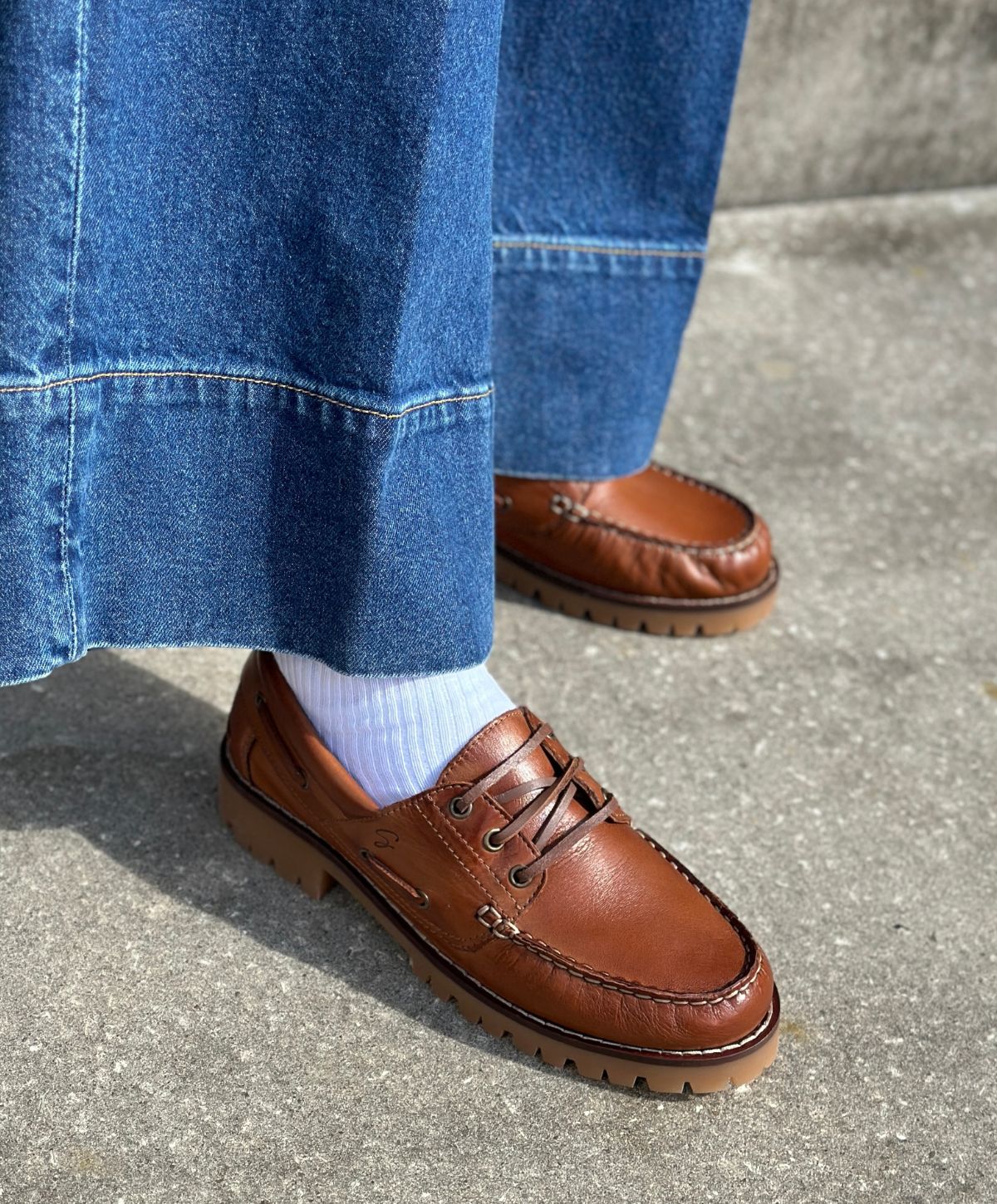 NAUTICA - Mellembrun læder - Sejlersko