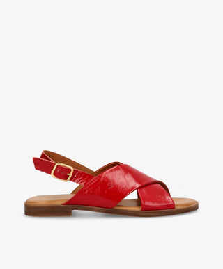 NICOLA P - Rød lak læder - Flade sandaler