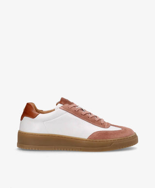 PRIME PULSE LS - Hvid-rosa læder-ruskind - Sneakers low Dame