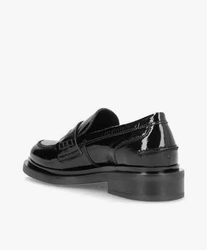 PURE P - Sort lak læder - Loafers Dame