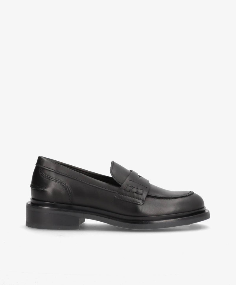 PREORDER - PURE - Sort læder - Loafers Dame