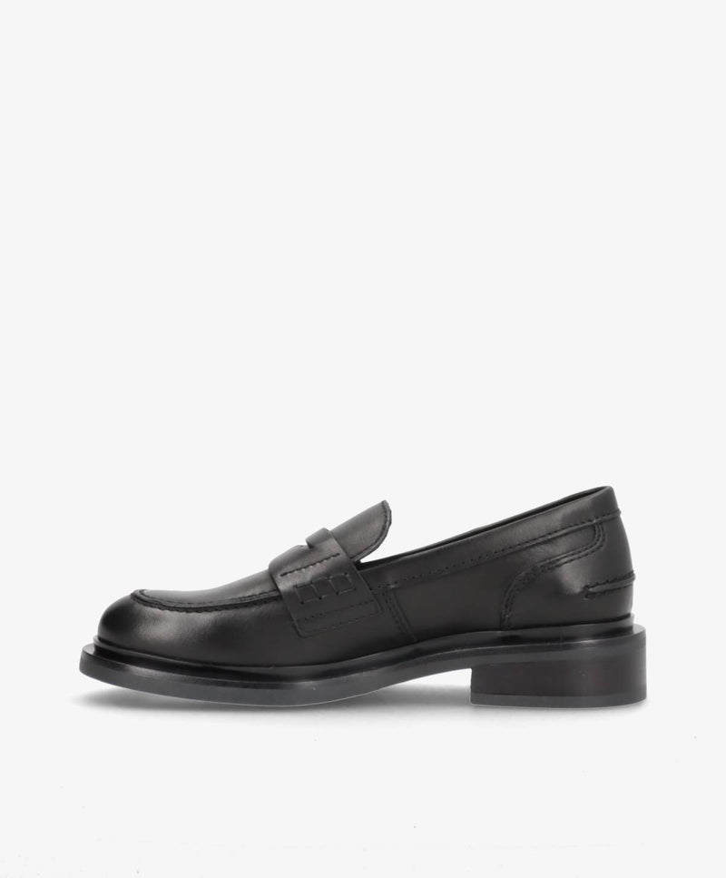 PREORDER - PURE - Sort læder - Loafers Dame