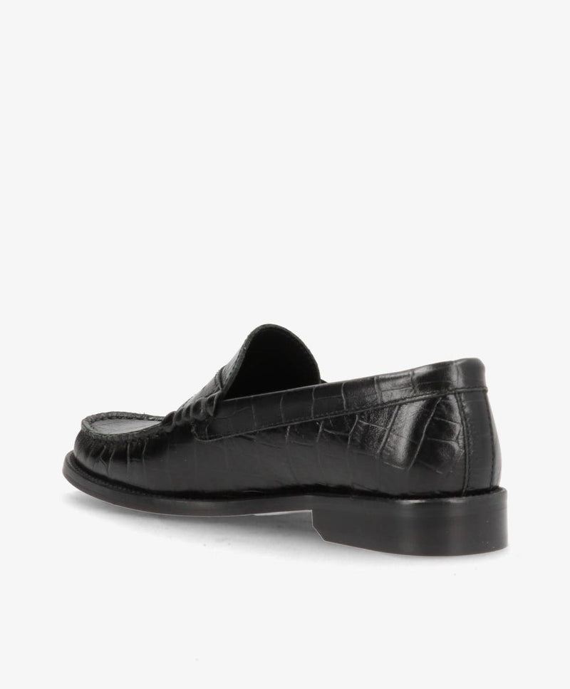 REGENT C - Dame loafer - Sort læder croco