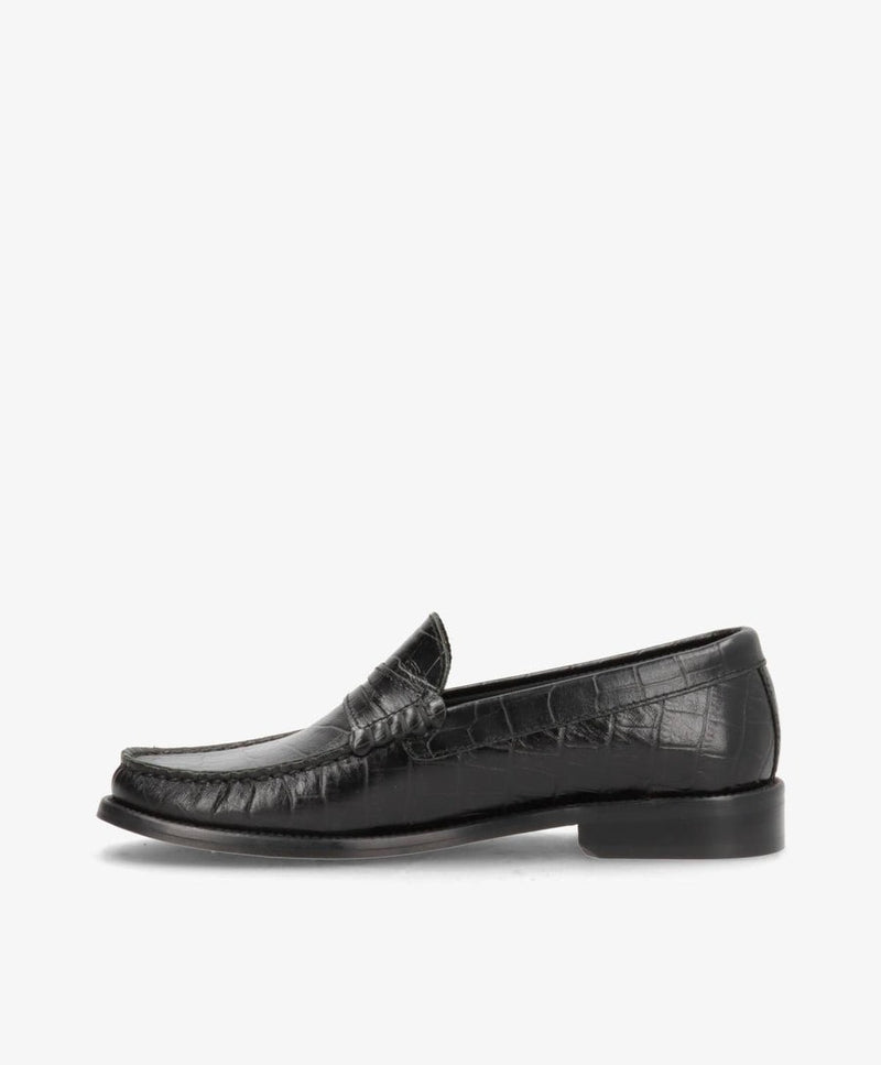 REGENT C - Dame loafer - Sort læder croco