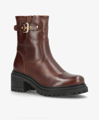 PREORDER - RIVET - Mørkebrun læder - Biker støvler Dame