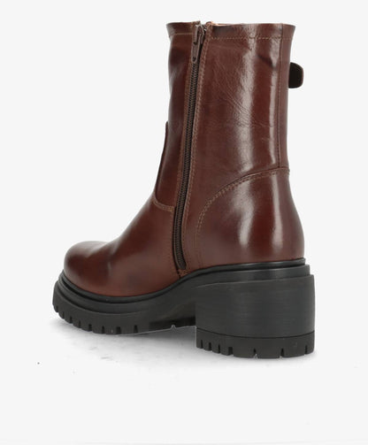 PREORDER - RIVET - Mørkebrun læder - Biker støvler Dame