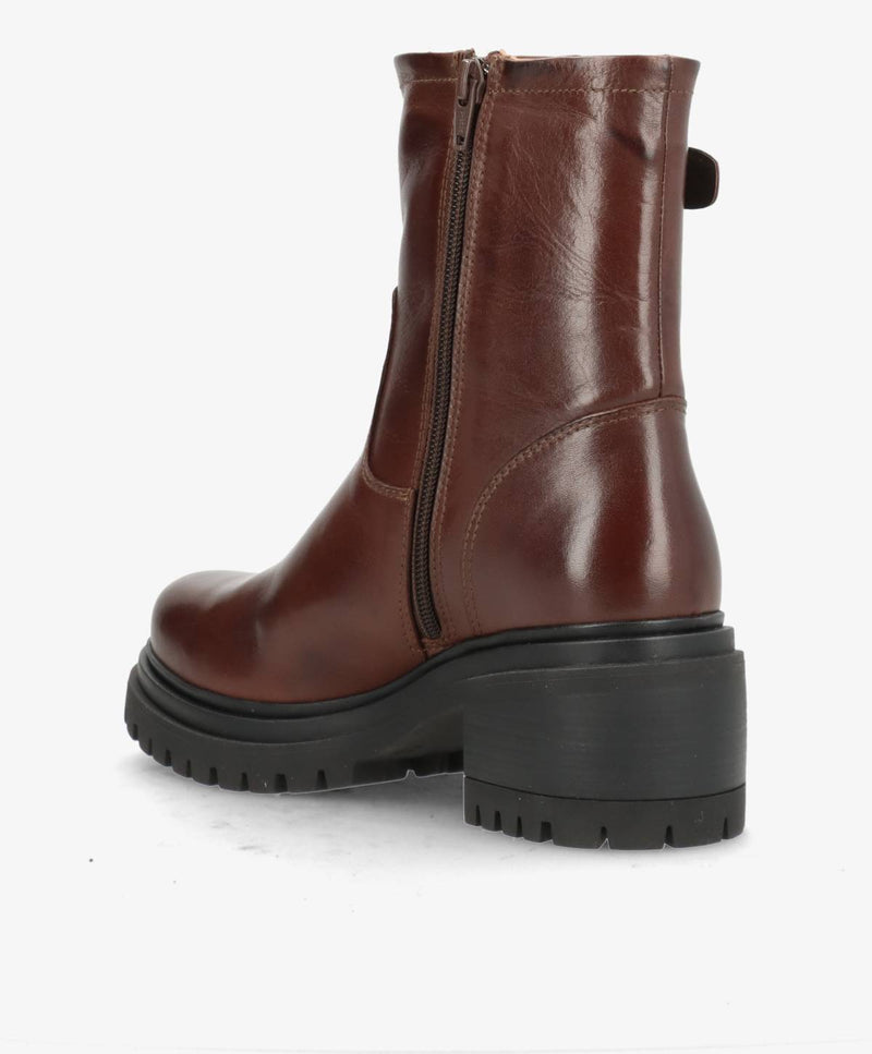 PREORDER - RIVET - Mørkebrun læder - Biker støvler Dame