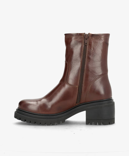 PREORDER - RIVET - Mørkebrun læder - Biker støvler Dame