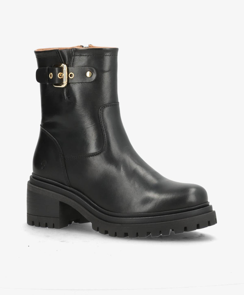 PREORDER - RIVET - Sort læder - Biker støvler Dame