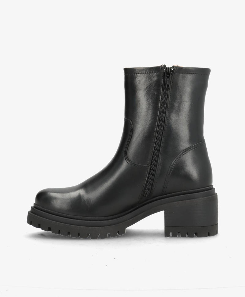 PREORDER - RIVET - Sort læder - Biker støvler Dame