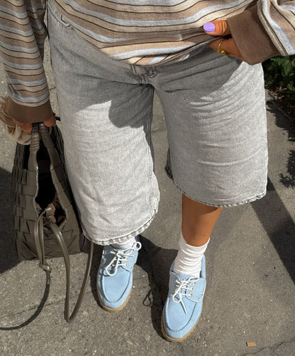 RUDDER-X S - Lyseblå ruskind - Sejlersko Dame