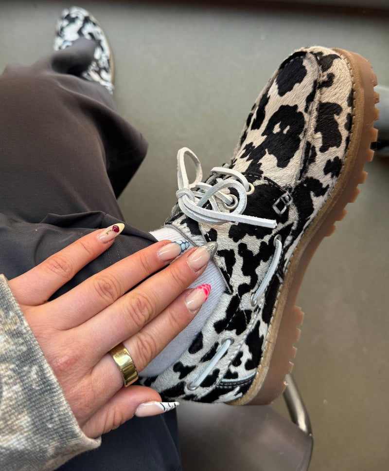 RUDDER X Ha - Cow sort - Pony hair læder - Sejlersko