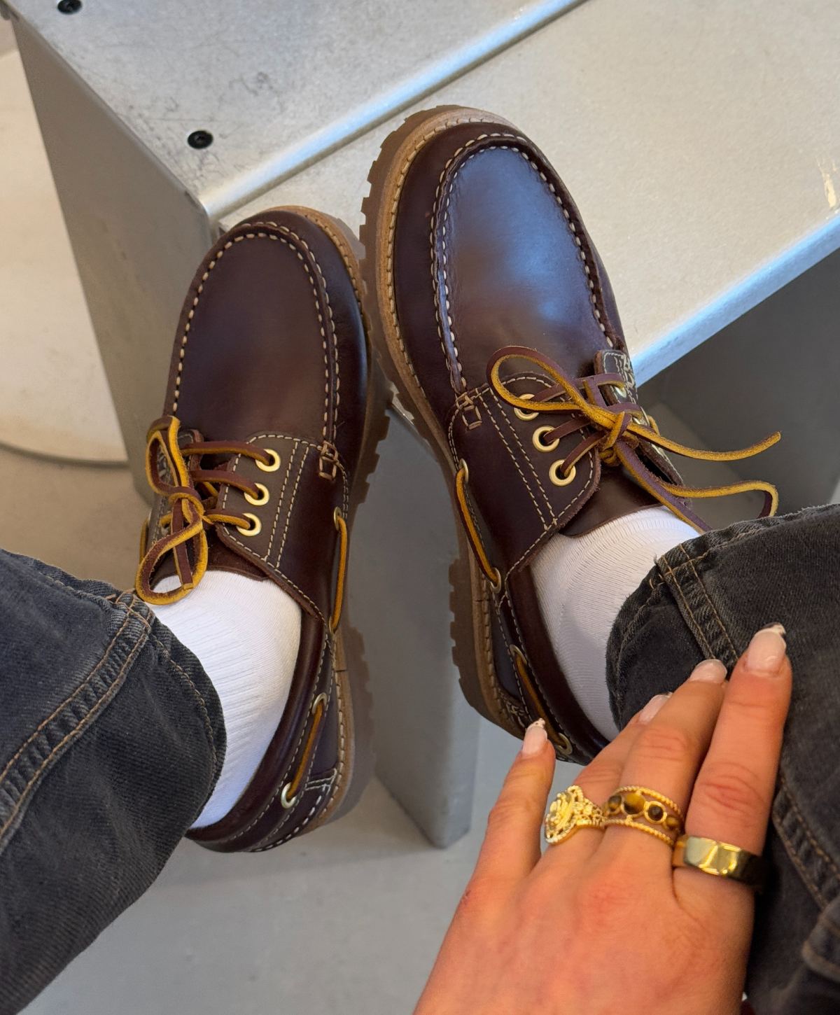 RUDDER-X - Brun læder - Sejlersko Unisex