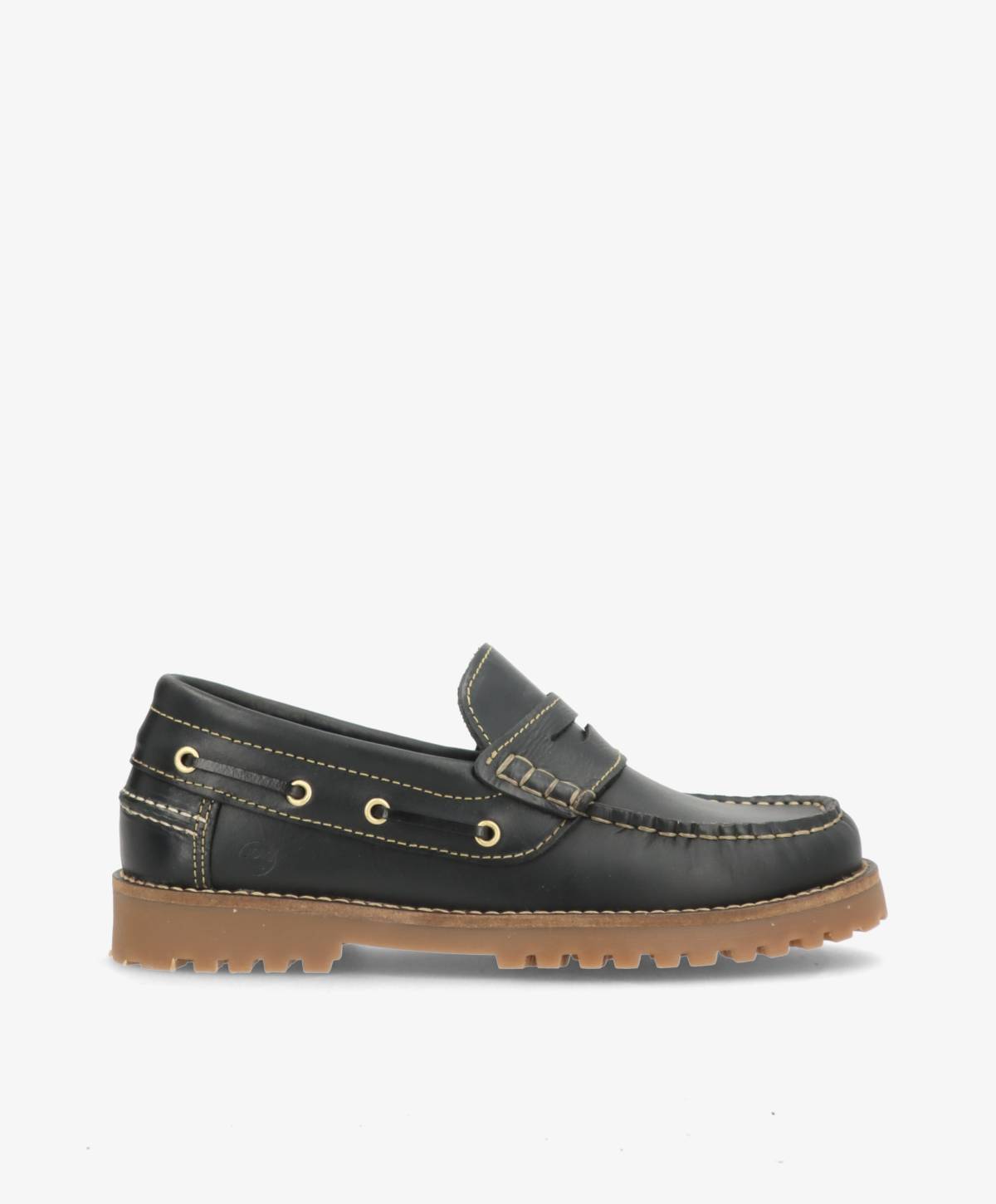RUDDER L - Sort læder - Loafers Dame Sejler