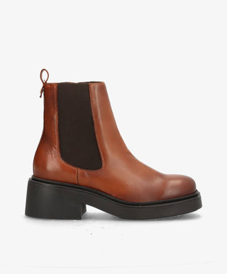 SADDLE - Brun læder - Chelsea støvler Dame