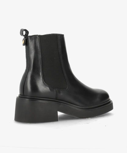 PREORDER - SADDLE - Sort læder - Chelsea støvler Dame